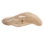 Suspension en rotin naturel forme ondulante tressage ajouré – Ø115 cm