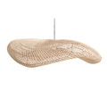Suspension en rotin naturel forme ondulante tressage ajouré – Ø115 cm