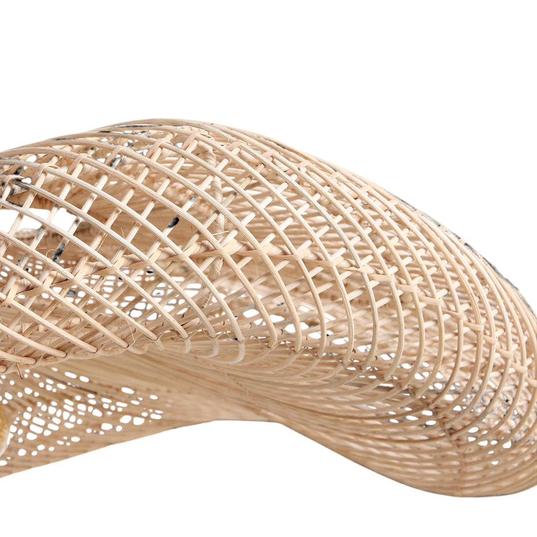 Suspension en rotin naturel forme ondulante tressage ajouré – Ø115 cm