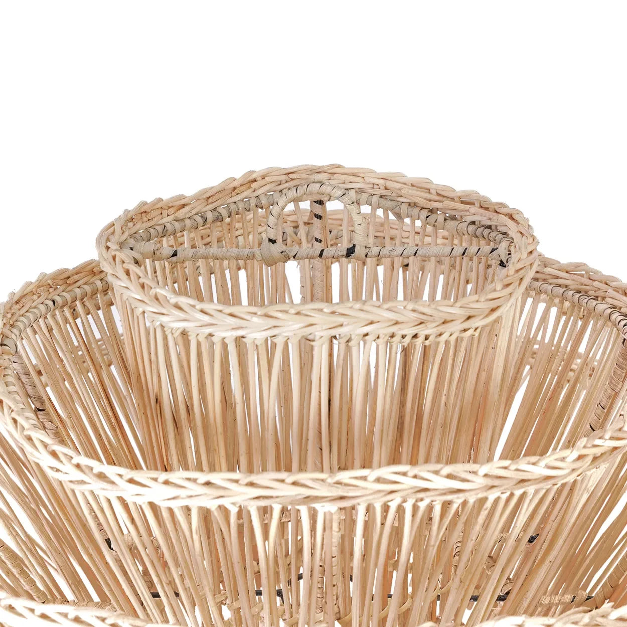Panier en rotin naturel à plusieurs niveaux, suspension organique 63x55 cm