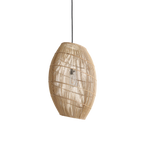 Suspension en rotin naturel ovale ajourée Ø40xH60 cm