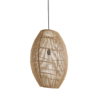Suspension en rotin naturel forme ovale ajourée Ø40xH60 cm