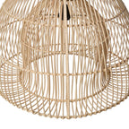 Suspension rotin naturel forme sablier ajourée Ø50 cm en beige tressé
