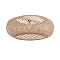 Luminaire en rotin naturel motif croisillons pour plafond, suspension intérieur élégante