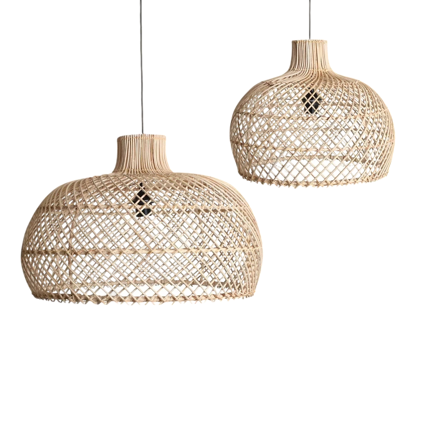 Suspension en rotin naturel tressé forme gourde Ø42 cm