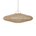 Suspension en rotin naturel tressé forme soucoupe XL, luminaire en rotin naturel