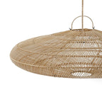 Abat-jour en rotin naturel tressé pour suspension XL de 150 cm