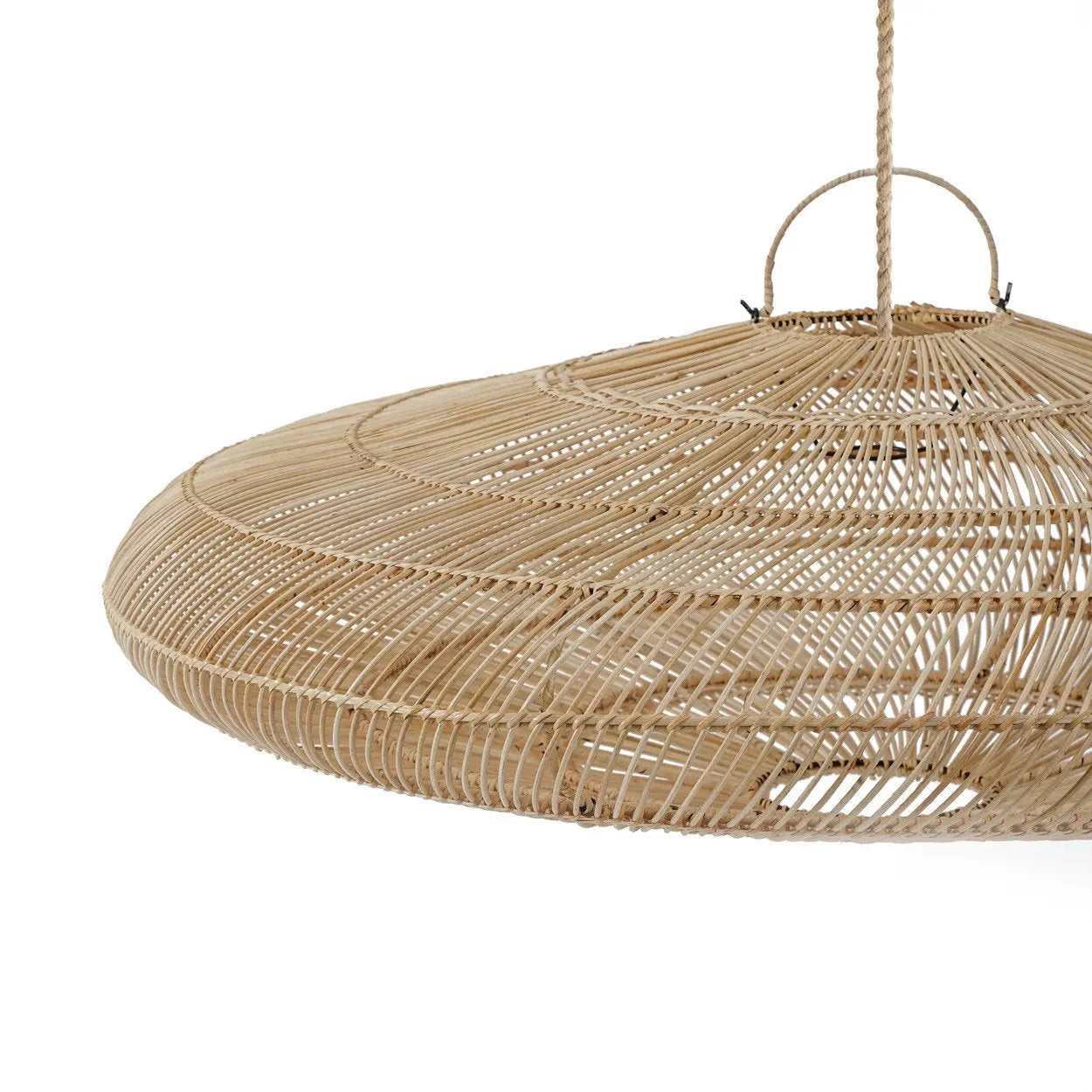Abat-jour en rotin naturel tressé pour suspension XL de 150 cm