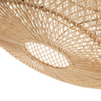 Lampe suspendue en rotin naturel tressé ovale 60 cm géométrique ajourée