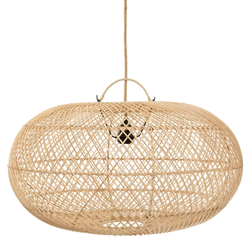 Suspension en rotin naturel tressé ovale – 60 cm