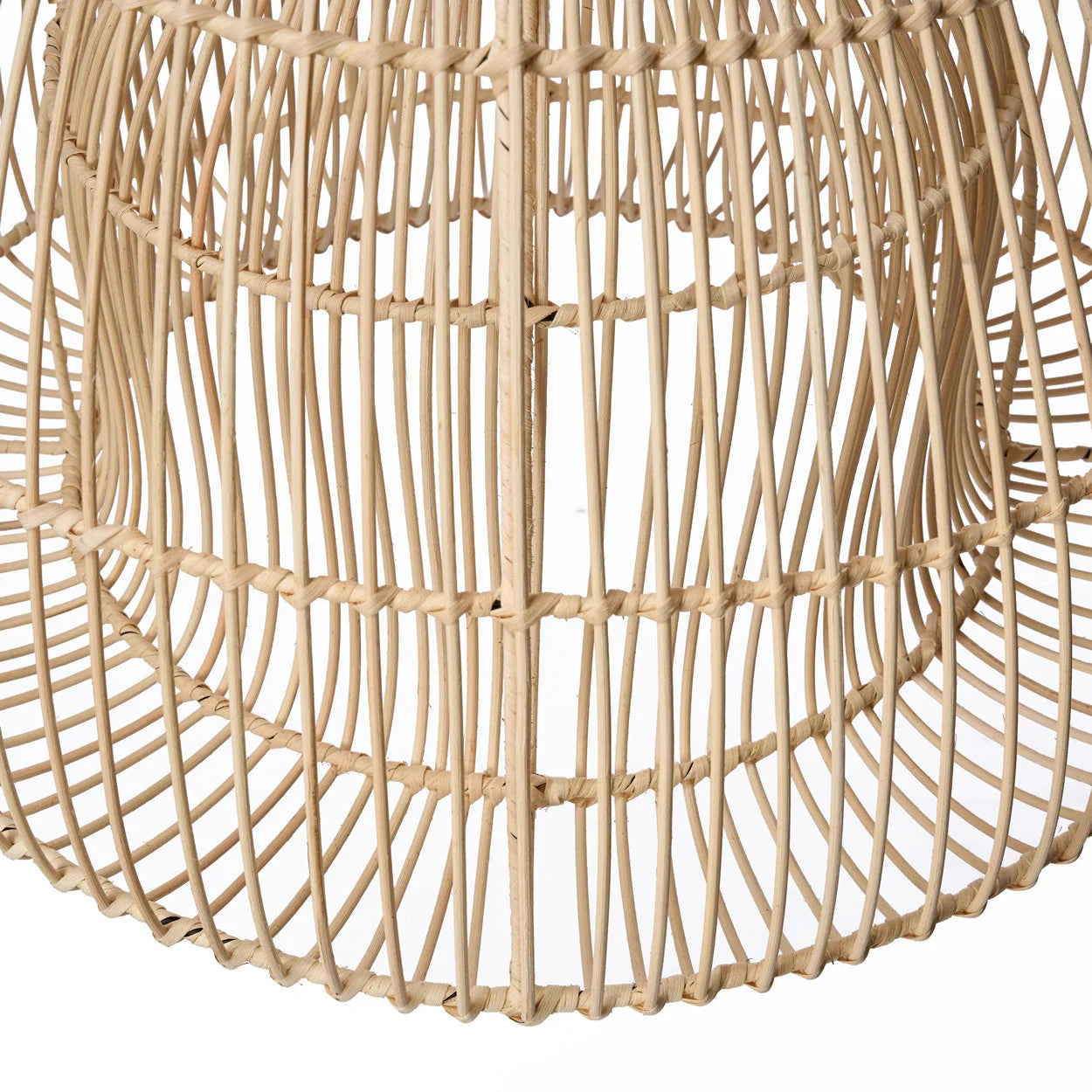 Abat-jour en rotin naturel tressé, forme cloche cylindrique Ø57 cm