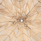 Suspension rotin naturel XL 110 cm avec luminaire en rotin tressé
