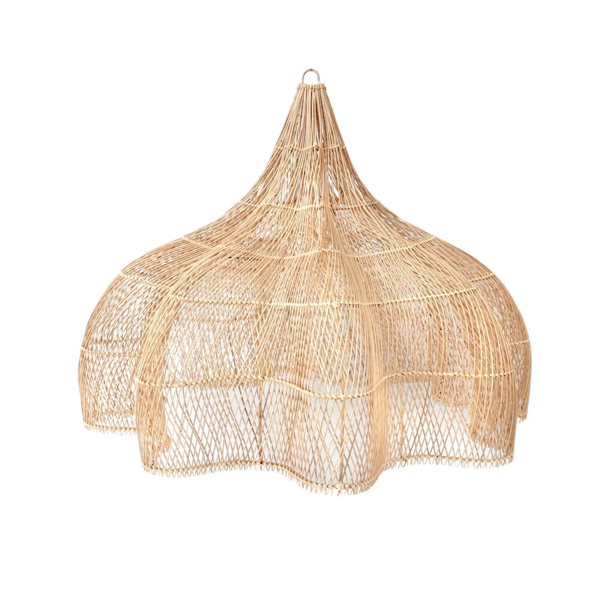Abat-jour en rotin tressé pour suspension naturel XL 110 cm