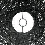 Suspension en rotin noir 60 cm forme nuage artisanale avec abat-jour en rotin tissé