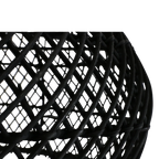 Suspension en rotin noir ajouré forme gourde Ø42 cm