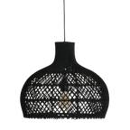 Suspension en rotin noir ajouré forme gourde Ø42 cm