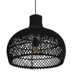 Suspension en rotin noir ajouré forme gourde Ø42 cm