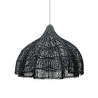 Suspension en rotin noir forme fouet 60x60 cm
