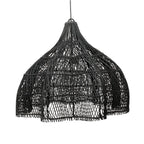 Suspension en rotin noir forme fouet 60x60 cm