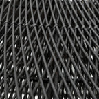 Chaise en rotin noir tissé motif diamant organique ajourée XXL Ø120 cm