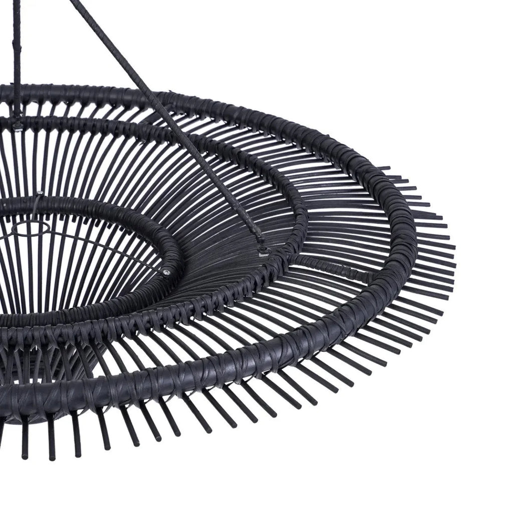 Suspension rotin noir - Ø60 cm