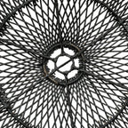 Panier ou abat-jour en rotin noir ondulé de 75 cm de diamètre