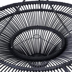 Suspension rotin noir XL 110 cm plafonnier rond design