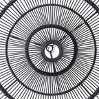 Suspension rotin noir XL 110 cm plafonnier rond design