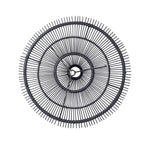 Suspension rotin noir XL 110 cm plafonnier rond design avec abat-jour en osier noir circulaire