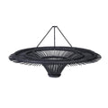 Suspension rotin noir XL 110 cm plafonnier rond design