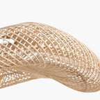 Chapeau en rotin naturel ondulé beige, forme XL Ø90 cm