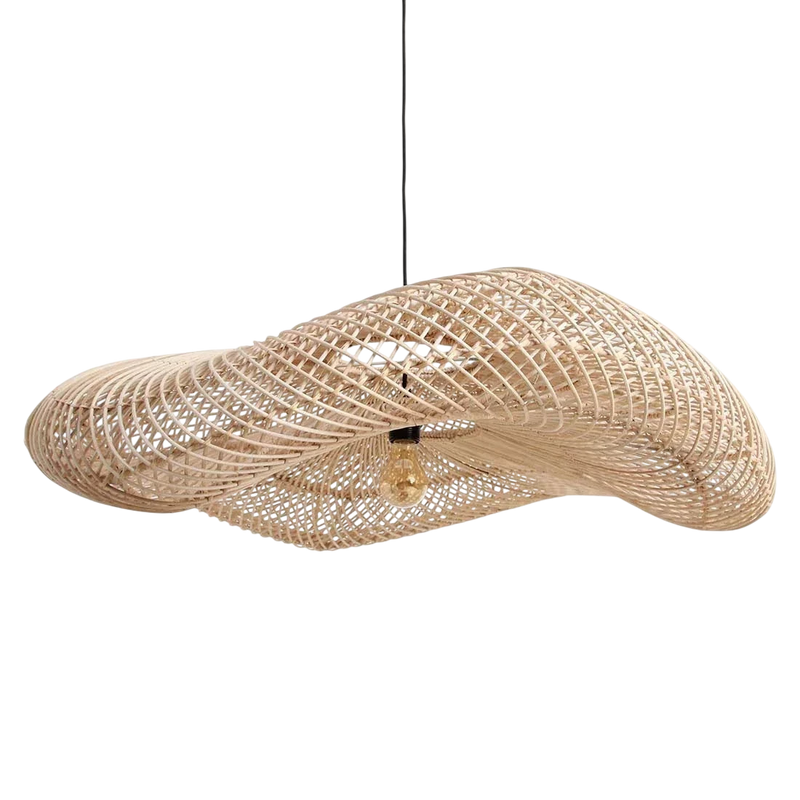Suspension en rotin ondulé naturel forme XL – Ø90 cm