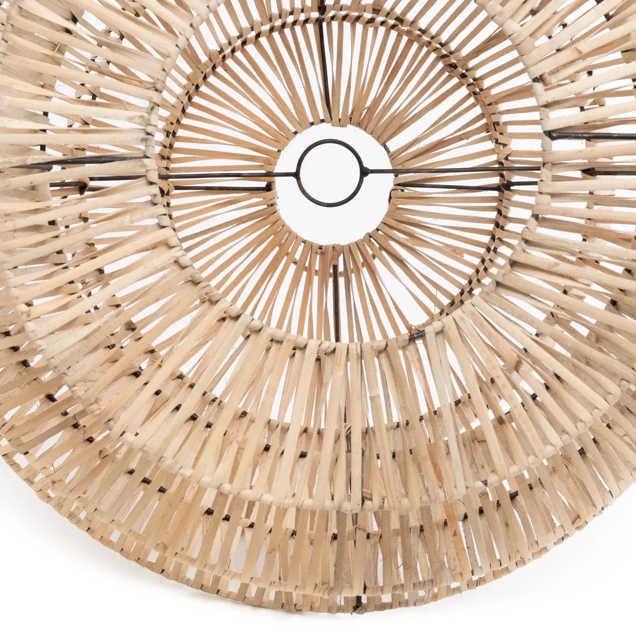 Abat-jour en rotin torsadé naturel pour suspension Ø55 cm
