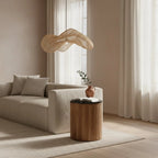Lampe suspendue en rotin ondulé tressé naturel, Ø71 cm, pour salon