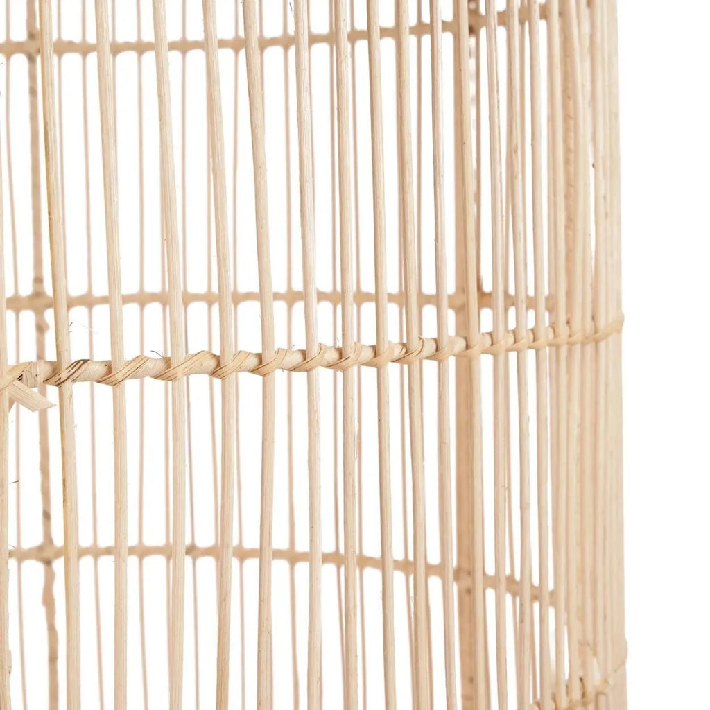 Suspension en rotin tressé beige cylindrique avec anse de Ø50 cm