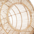 Panier en rotin tressé beige cylindrique avec une anse, diamètre 50 cm