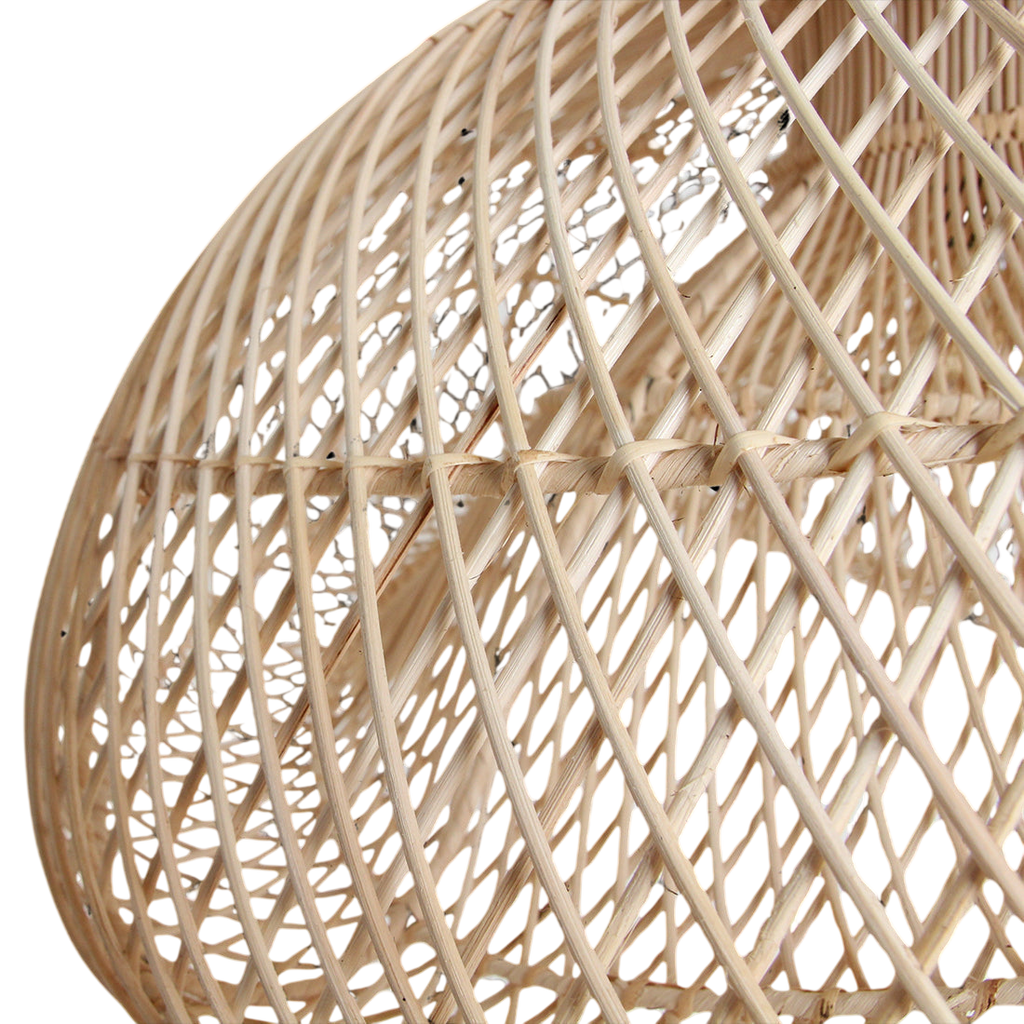 Abat-jour en rotin tressé organique beige Ø75 cm texturé