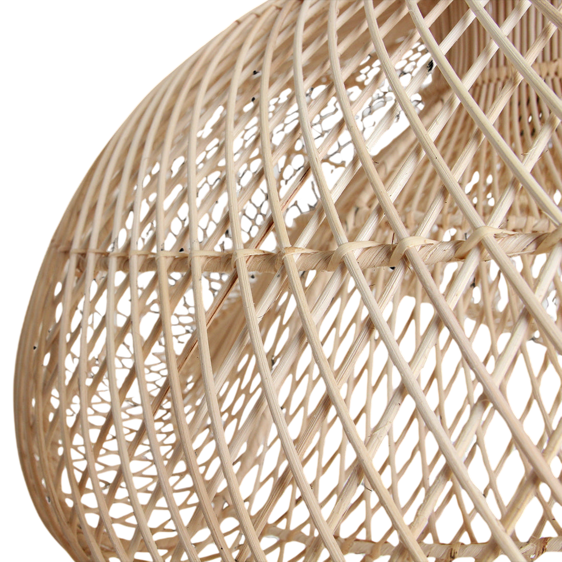 Abat-jour en rotin tressé organique beige Ø75 cm texturé