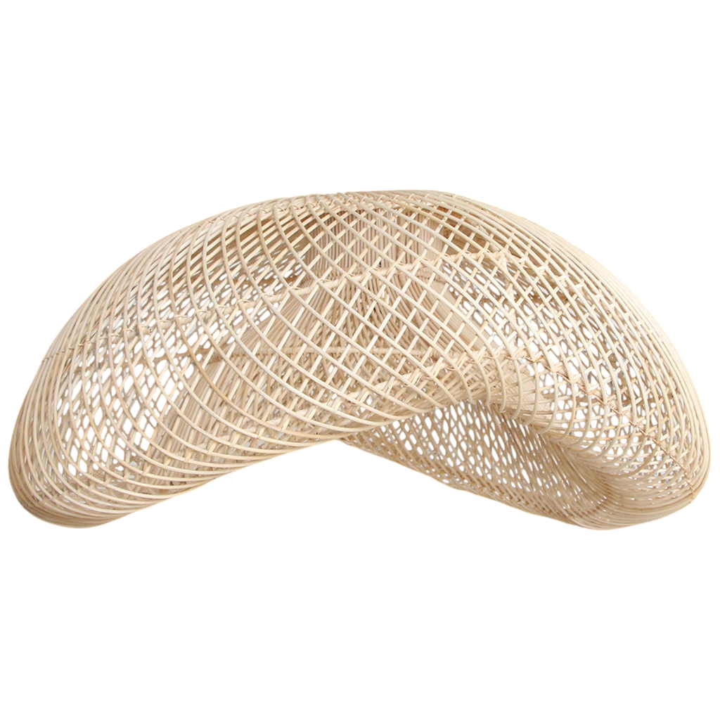 Suspension en rotin tressé beige forme organique Ø75 cm