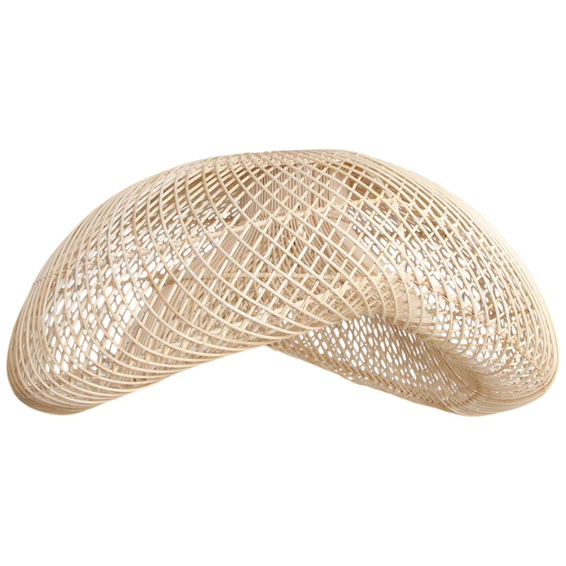 Suspension en rotin tressé beige forme organique Ø75 cm