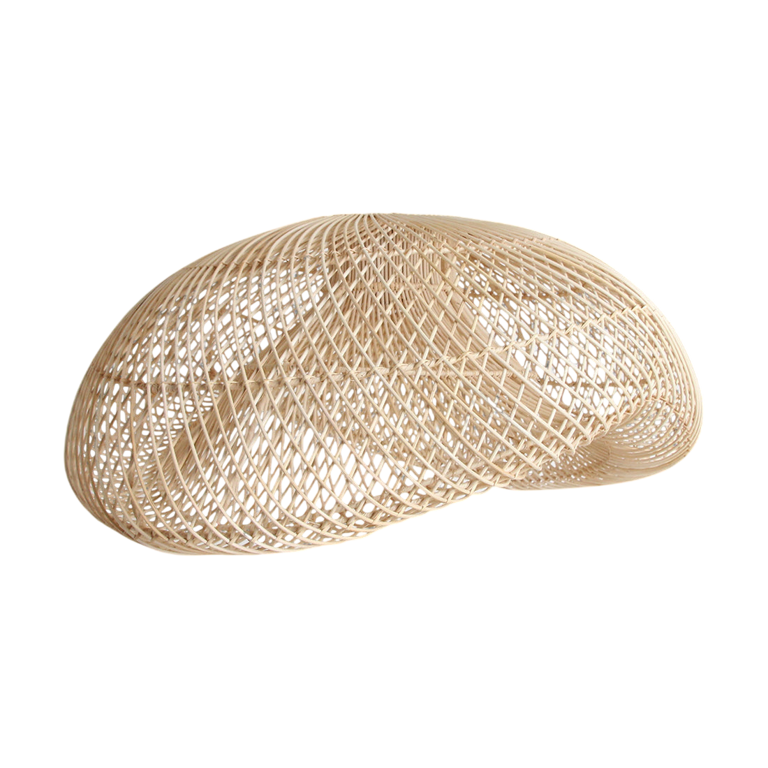 Suspension en rotin tressé beige forme organique Ø75 cm