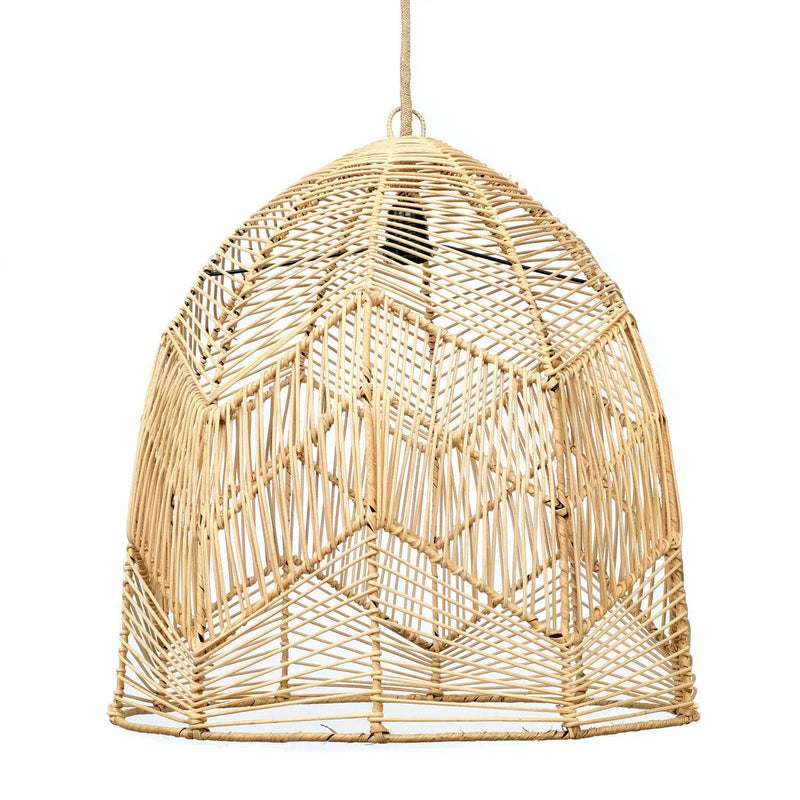 Suspension en rotin tressé naturel forme de cloche – Ø50 cm