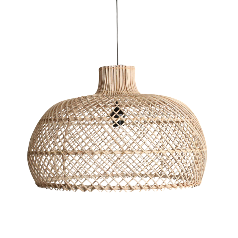 Suspension en rotin tressé naturel forme dôme – Ø57 cm