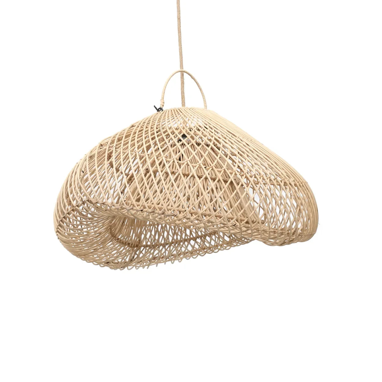 Lustre en rotin tressé naturel en forme de nuage, diamètre 60 cm