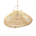 Suspension en rotin tressé naturel forme nuage de 60 cm avec luminaire suspendu
