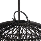 Suspension en rotin tressé – Noir ajouré – Ø50 cm