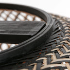 Panier en rotin tressé noir et clair oval de Ø60 cm pour décoration naturelle