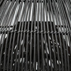 Abat-jour en rotin tressé noir forme goutte Ø50 cm texturé