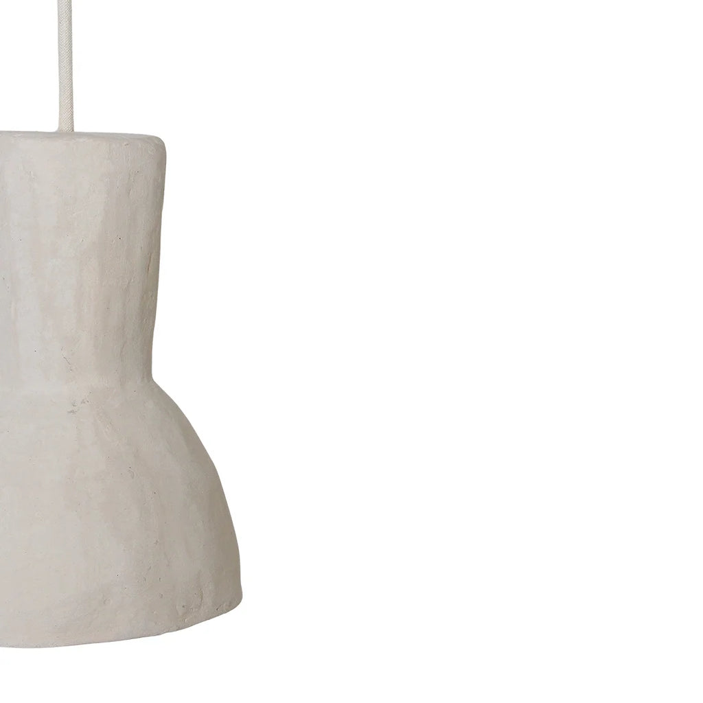 Suspension sablier plâtre blanc cassé texturé 15x21 cm vue arrière