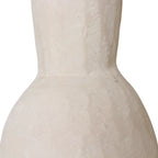 Vase céramique crème texturé en forme sablier blanc cassé 15x21 cm